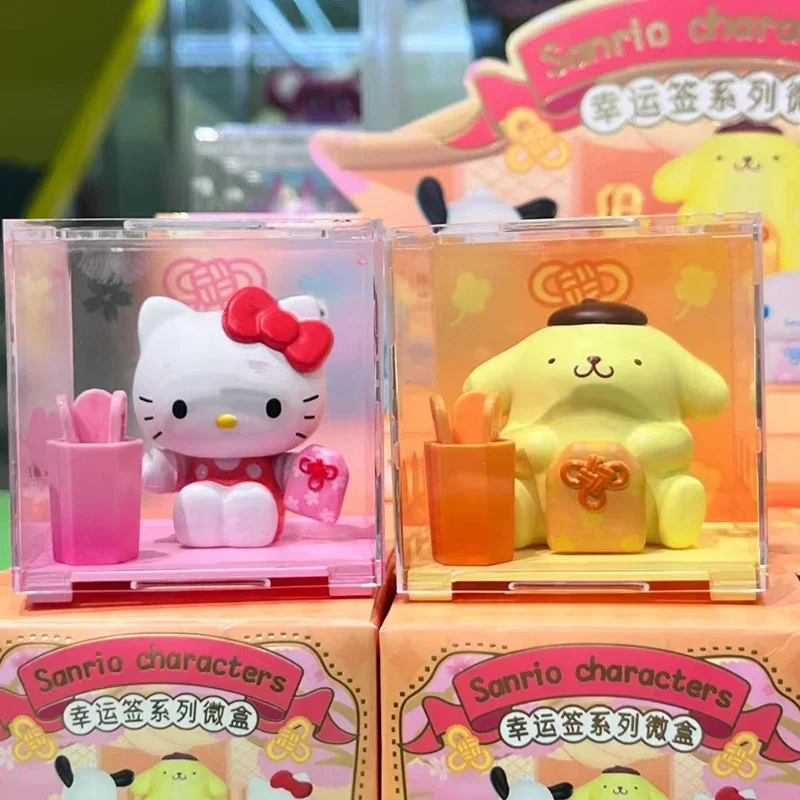 Miniso Sanrio Lucky Sign Series Blind Box Kuromi My Melody Cinnamoroll Pompom Purin Pochacco Surprise Figure Toy Gifts