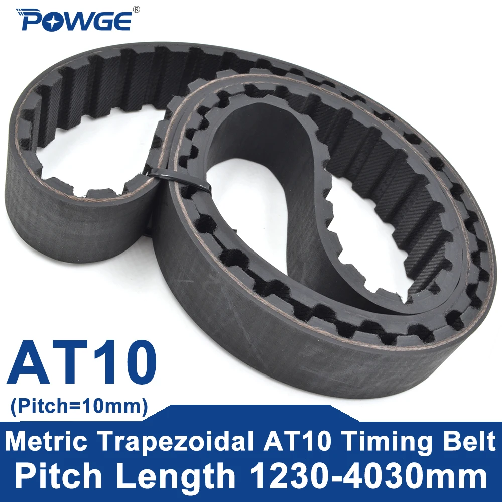POWGE AT10 Timing Belt Pitch Length 1230-4030mm 1230 1240 1250 1280 1320 1350 1360 1500 1530 1610 1630 1650 1800 1860 1940 2000