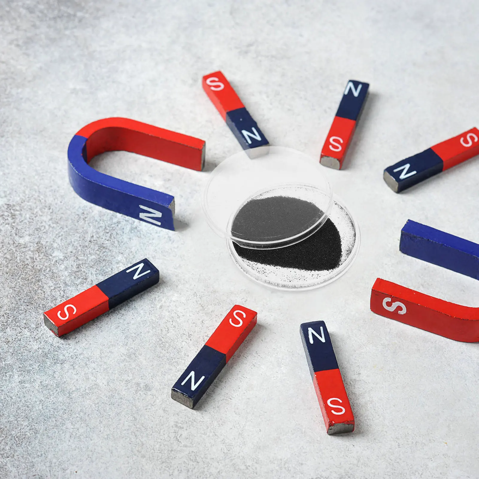 5Pcs 현장 교육 과학 실험을 위한 철 분말 학교 및 가정을 위한 물리학 자기 시각화 도구