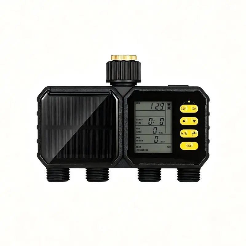 FAST-Solar Powered Water Timer For Garden Hose 4 Zone Smart Irrigation Controller With App Remote Control
