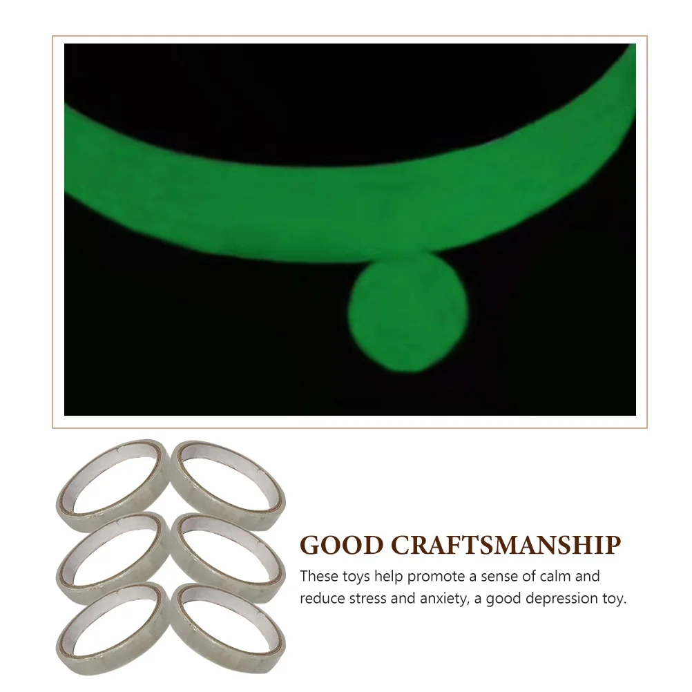 

6 шт., липкие шариковые ленты с ночным светом, светящиеся клейкие ленты для снятия стресса, катящиеся, забавные, координация рук, успокаивающие, психическое здоровье