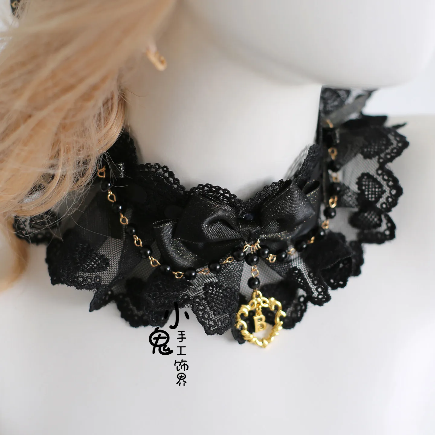 Original Black and Gold Dream Bow Lolita Headband Top Hat Gilt Whisper Lolita Hand Sleeve Small Thing Cosplay  Accessories)