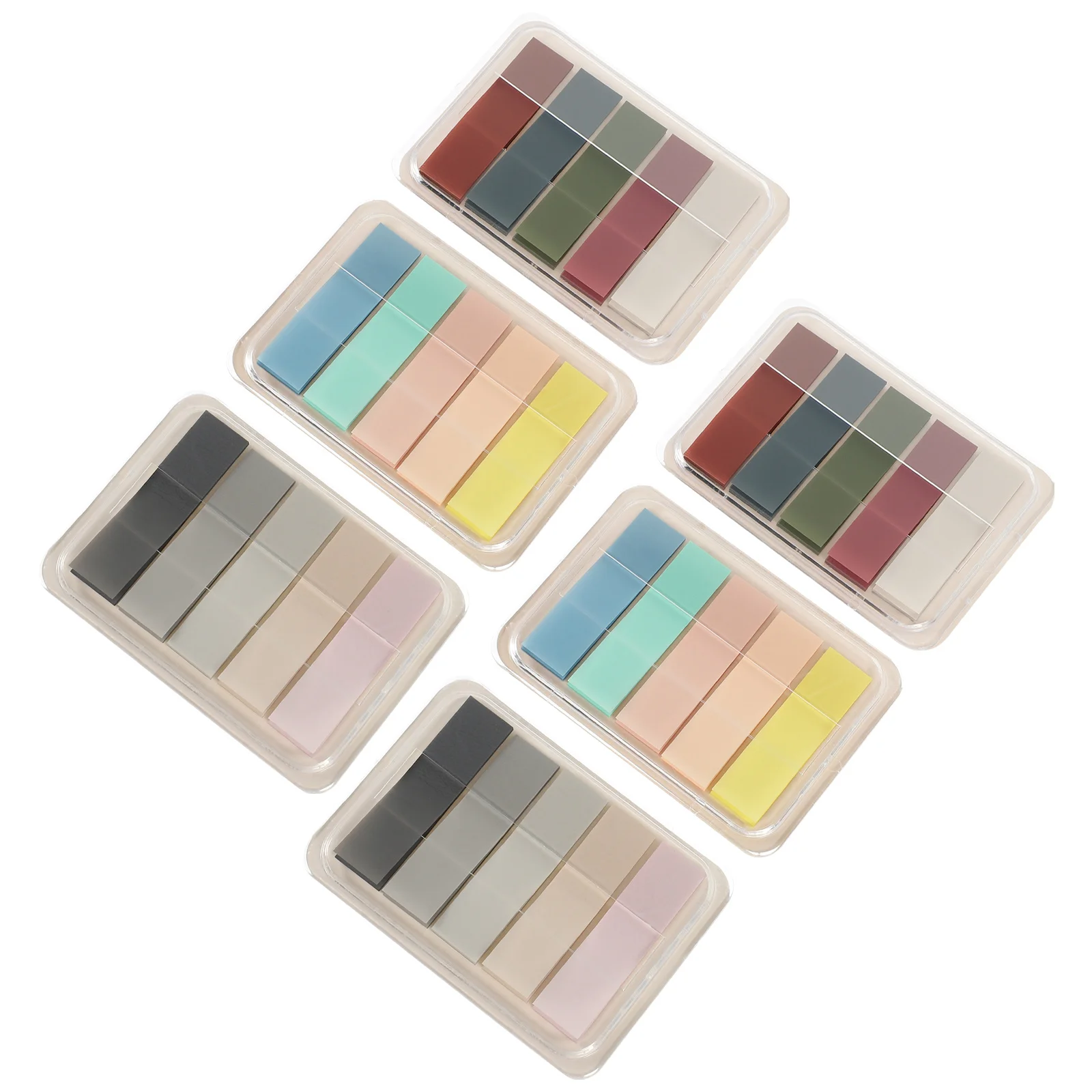 6 Boxen tragbare farbige Klebestreifen, praktische Lesestreifen, geeignet für Anfänger, Markierungsstreifen, Lesezeichen, selbstklebende Lesestreifen