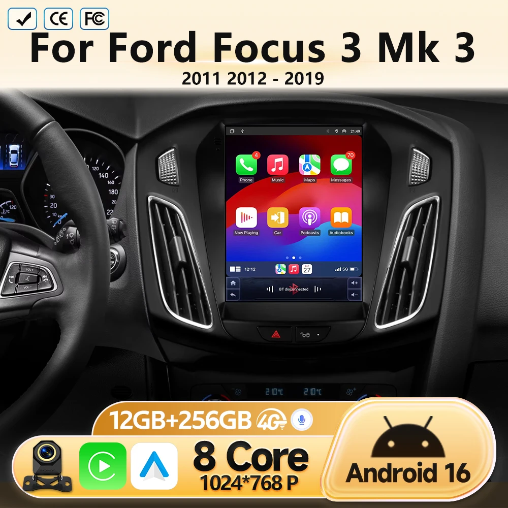4G Android 16 For Ford Focus 3 Mk 3 2011 2012 2013 2014-2019 Head Unit Car GPS Multimedia Navigation Video Player Radio No 2 Din