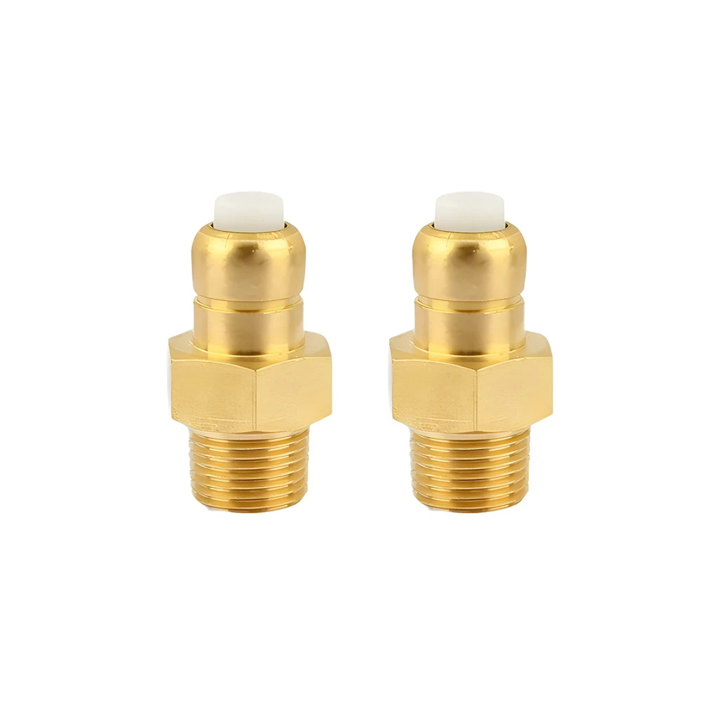 Pressure Washer Pump Thermal Relief Valve 2PCS Brass 145F Activation Point 1/4 G1/4 and 3/8 G3/8 NPT Thread Types
