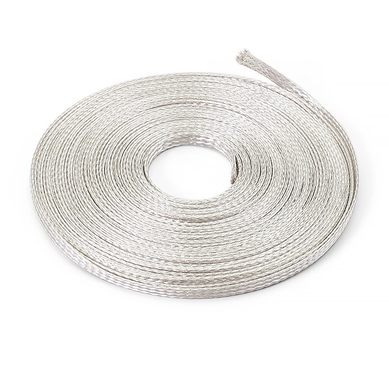 Telescopic Silver Plated Braided Shielding Mesh Sleeve Corrosion Resistant Anti-Interference Protector for DIY Audio Wire