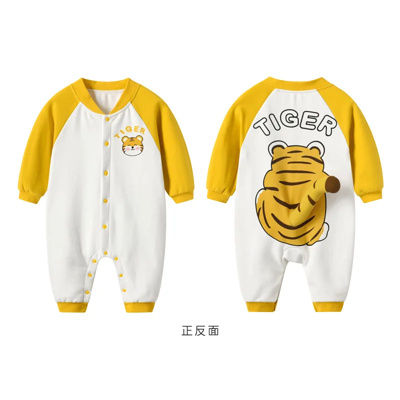 Lente Babykleding Rompertjes Kawaii Tijger Jongens Meisjes Bodysuit Katoen Lange Mouwen Onesie Dier Cartoon Kind Jumpsuits 0-3 Jaar