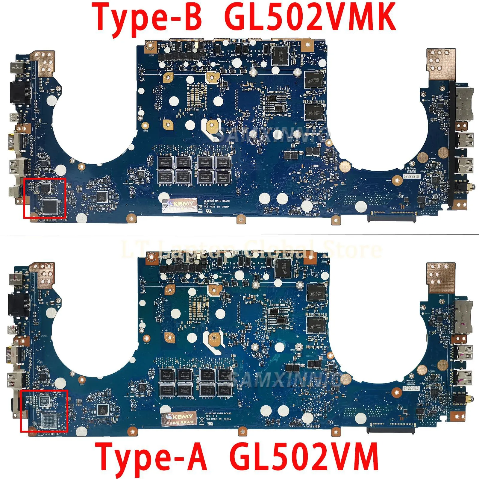 Laptop LT GL502VM motherboard untuk ASUS GL502VMK GL502VML Laptop GL502V Notebook Notebook Mainboard I5 I7 CPU 8B-RAM GTX1060