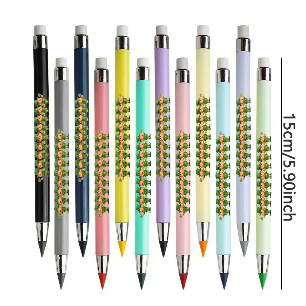 12本入り 聖パトリックの小さな男の子デザイン 永久色鉛筆 割れにくい鉛筆 学生文房具 色鉛筆