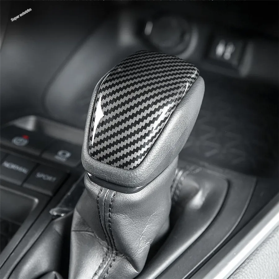 

Car Gear Shift Head Knob Handle Decor Cover Trim For TOYOTA RAV4 RAV 4 XA50 2019 - 2023 ABS Carbon Fiber Interior Accessories