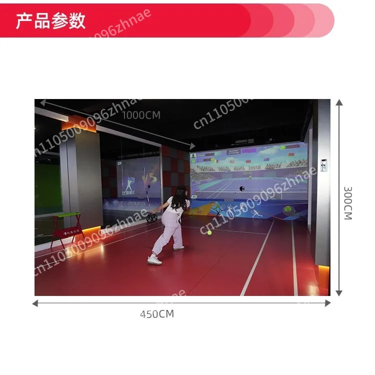 Interactive tennis racket wall indoor emulator digital sports entertainment equipment tennis interaction