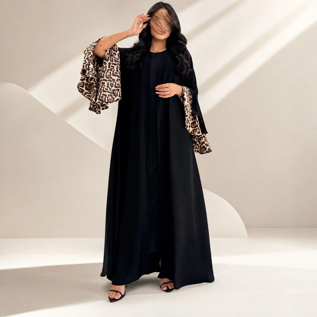 

Fashion Leopard Print Dress Women Bodycon Jumpsuit Long Sleeve Blouse Top Spring Summer Matching Set