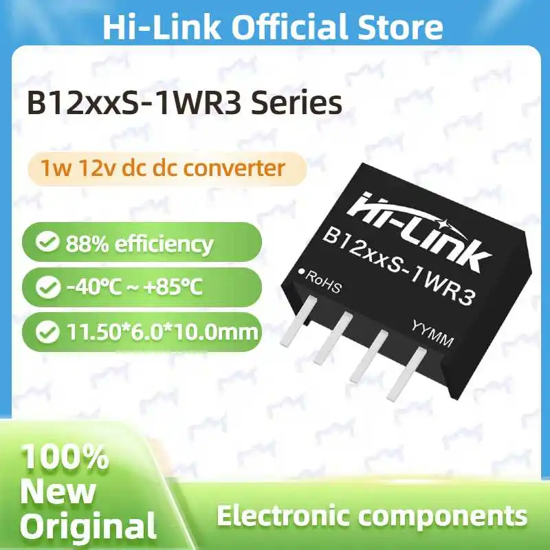 

Free Shipping Hi-Link B1212S-1WR3 B1205S-1WR3 B1224S-1WR3 1W 3.3V 5V 9V 24V 12V 84mA DC DC Power Supply Module Smart Electronics