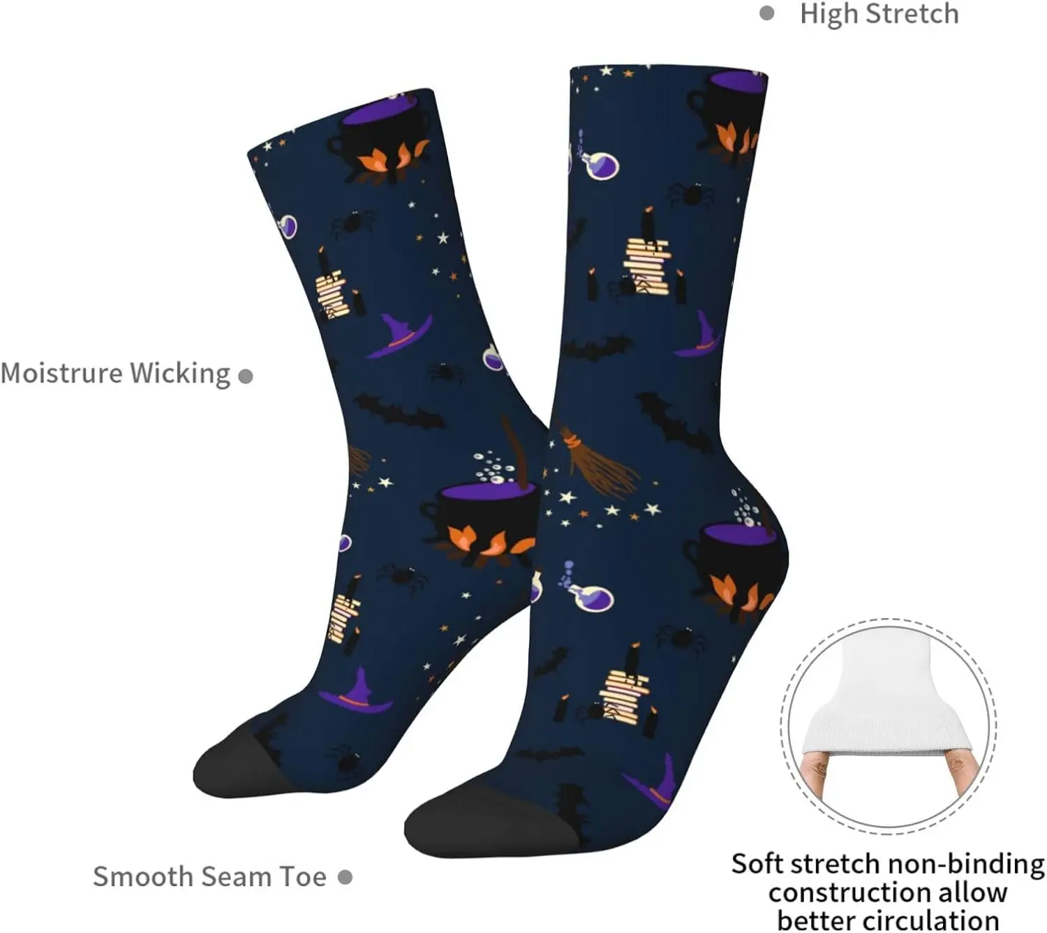 جوارب منتصف الساق، جوارب رياضية للطاقم، جوارب كاجوال مريحة ومبتكرة للنساء والرجال، رياضية قابلة للتنفس وغير قابلة للانزلاق #5