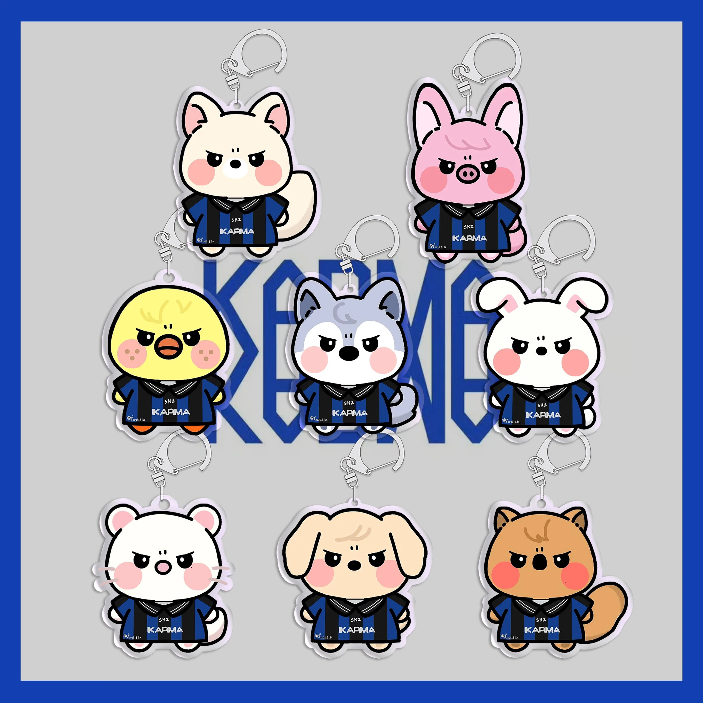 

Trendy New Idol Stray Kids Cartoon Character SKZOO Personal Cute Phone and Backpack Charm Keychain