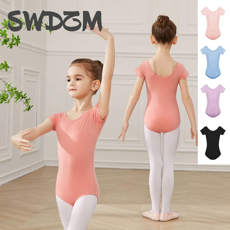 SWDZM Girls Ballet Leotards for Kids Dancewear for kids Dance Short Sleeves Ballet Dancing Costumes gymnastic Clothes Child