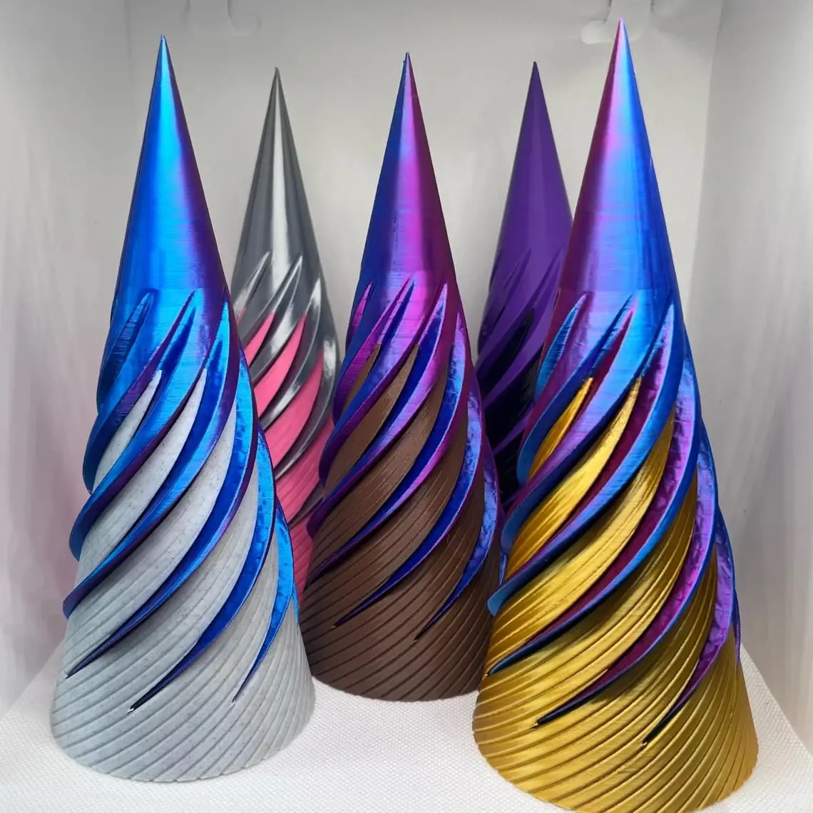 Impossible Spiral Cone Passthrough Sculpture, Pass Through Pyramid Fidget Toy 3D Printed Spiral Cone Fidget Stress Relief Toy