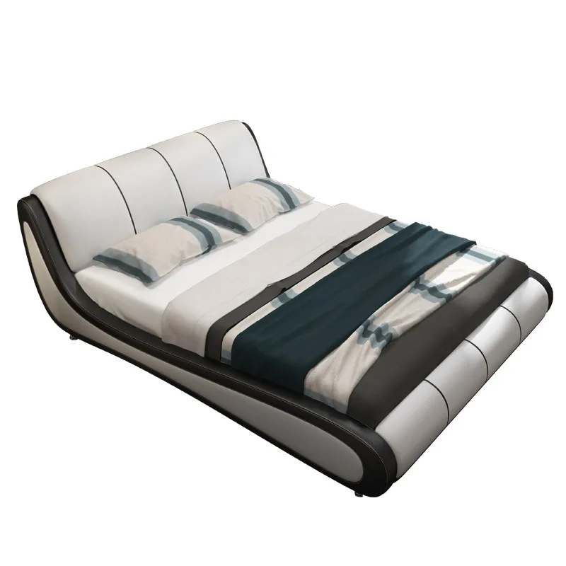 

Leather bed 1.8 meters, double, wedding bed, modern, simple