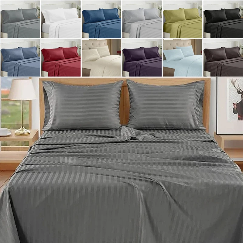 

3/4pcs Set Cooling Fitted&Flat Sheet with Pillowcase King/Queen/Full Size Bedding Set Queen Size Bedding Set Постельное Белье