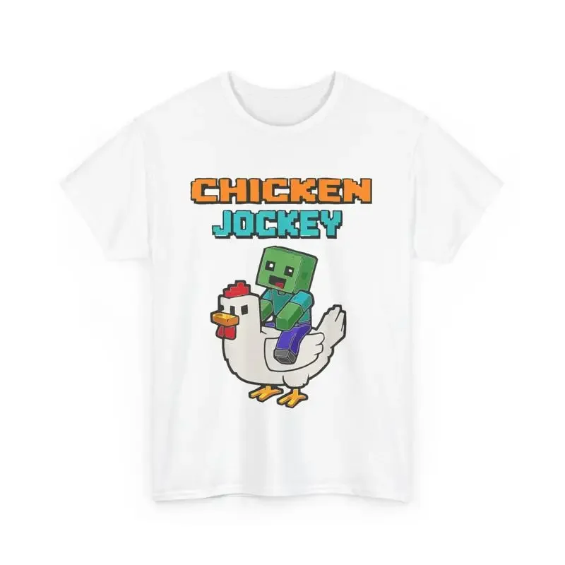 Chicken Jockey T Shirt Zombie Pixel Art Gamer Funny