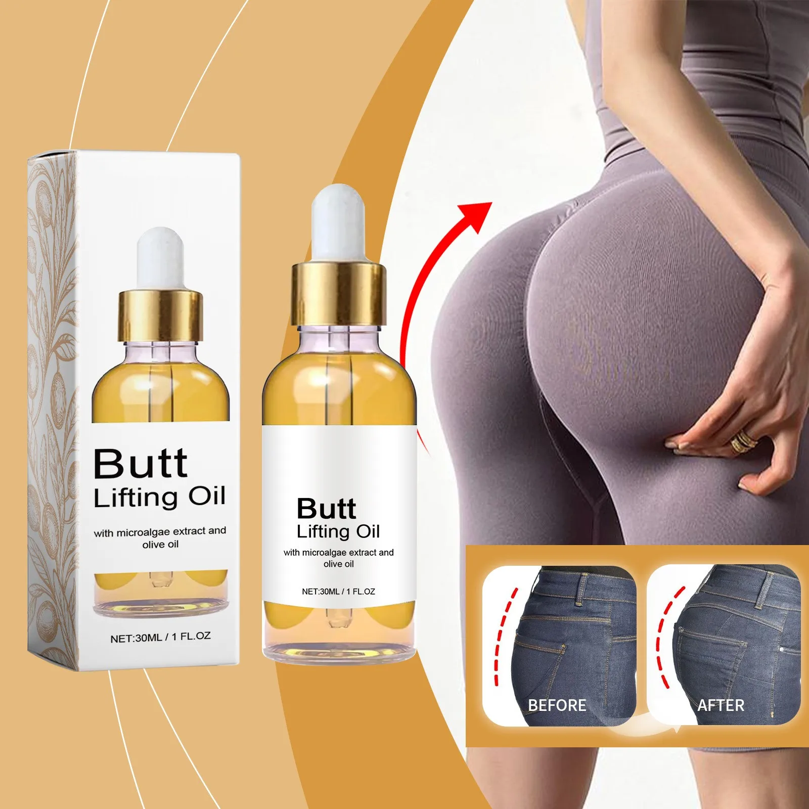 Moisturizing And Firming Skin Essential Oil Butt Care Nourishes Skin Firming Elastic Oil Moisturizing Body Lift Massage Oil