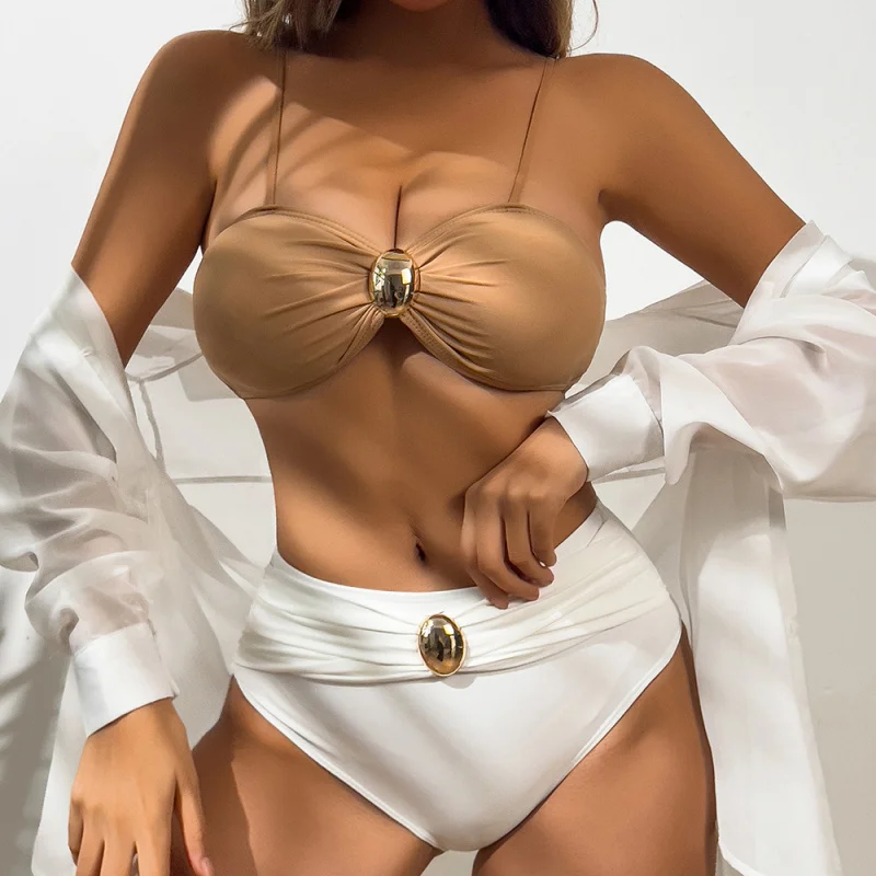 

Women Multi Style Beach Bikini Set Women's Fashion Sexy Split White Bikini Low Waist Lace-Up Erotic Lingerie Ladies Spicy Girl