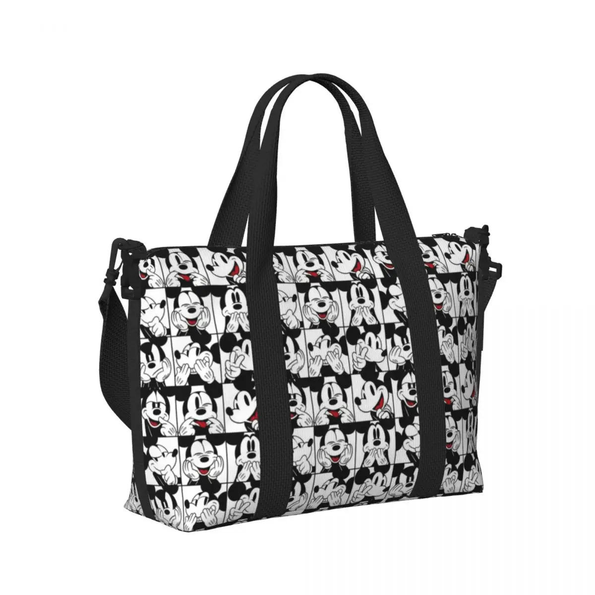 Custom Large Mickey Mouse Tote Bag for Women Shoulder Shopping Beach Gym Travel Bag