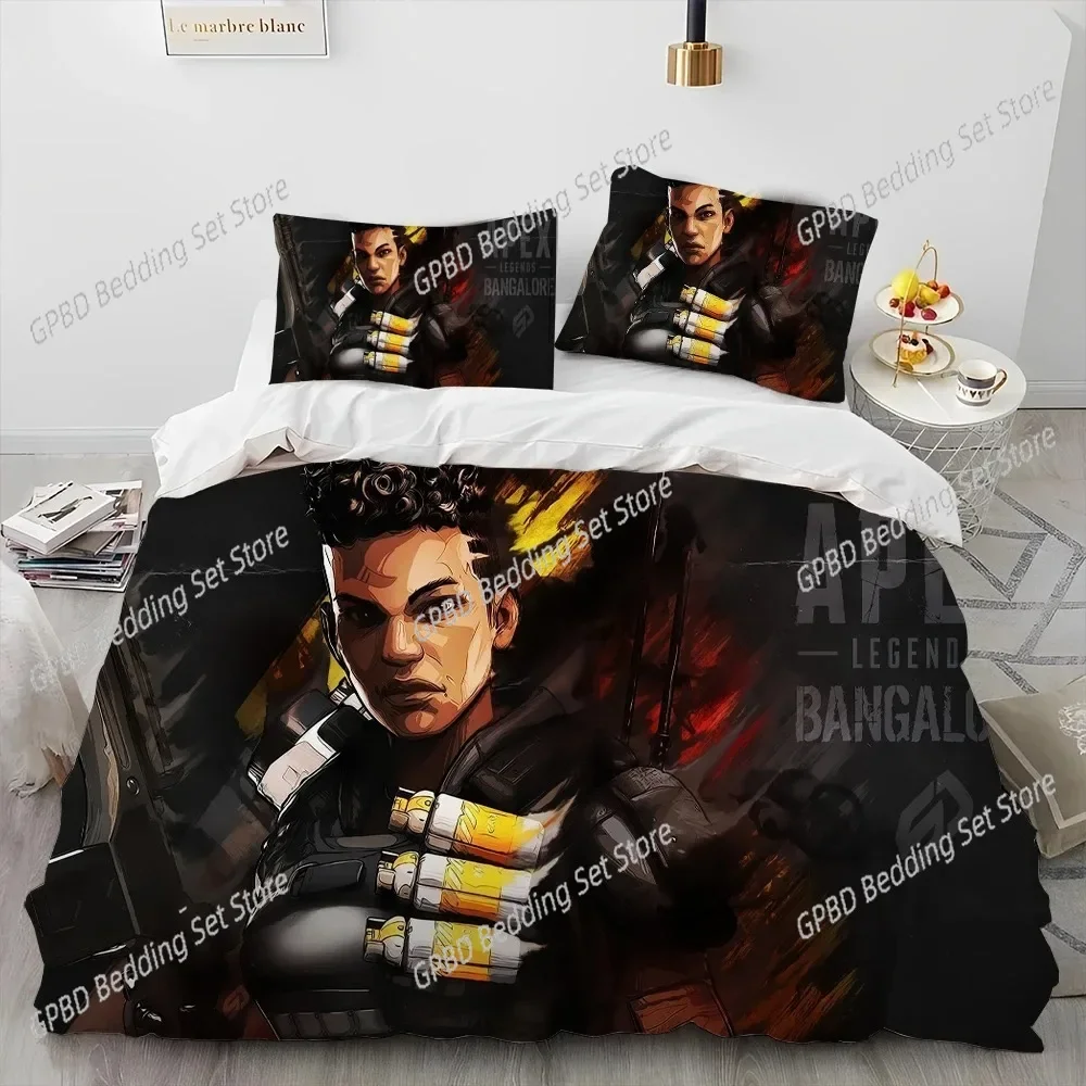 A-Apex Legends Game Gamer Cartoon 3D Bedding Set Duvet Cover Pillowcases Single Twin Queen King Size Home Decor Quilt Boys Gift