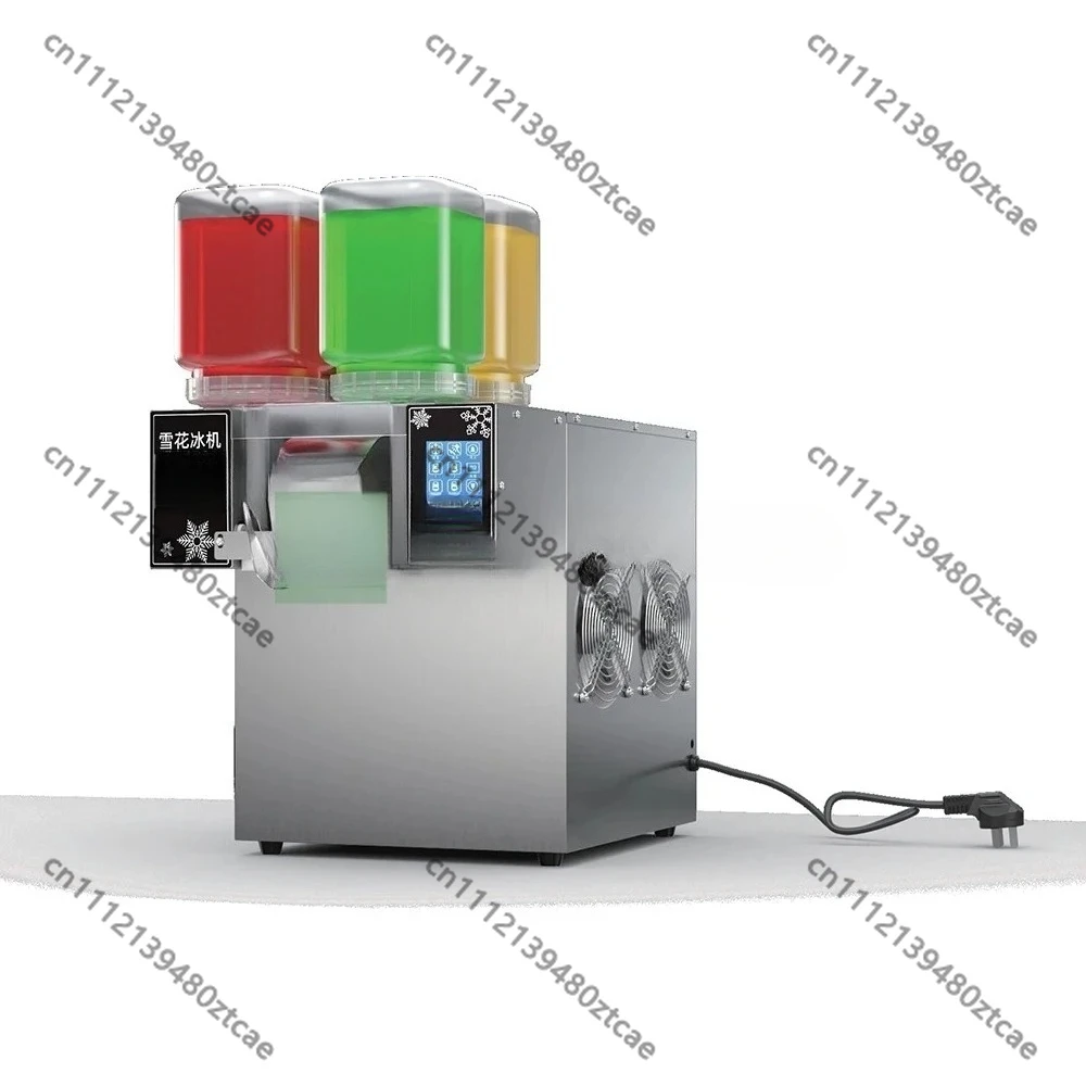 Máquina de helado de 4 barriles con diseño de copo de nieve arcoíris, máquina comercial para hacer raspados y hielo raspado, dispositivo para hacer hielo raspado para catering
