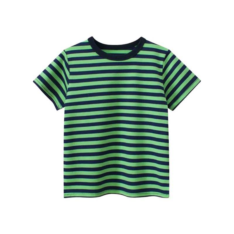 2024 Summer New Boys Striped T-Shirts Children\'s Clothing Casual Short Sleeve O-Neck Cotton Tops Tees Kids Clothes Drop Shipping