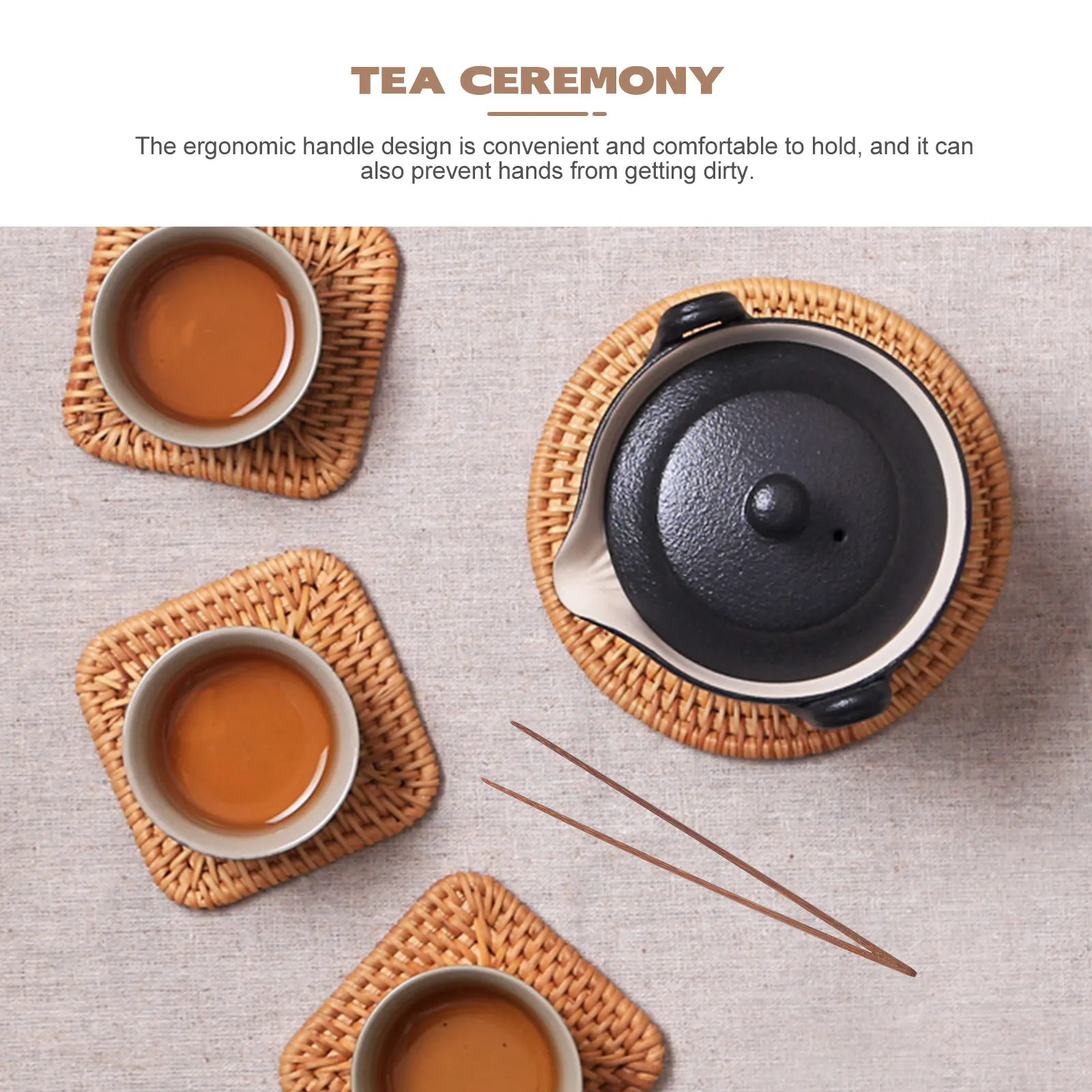 

1Pcs Bamboo Tea Ceremony Clamp Non-Toxic Safe Kitchen Tong Food Clip Tea Clamp Steak Bbq Tool Bread Clip Food Tong