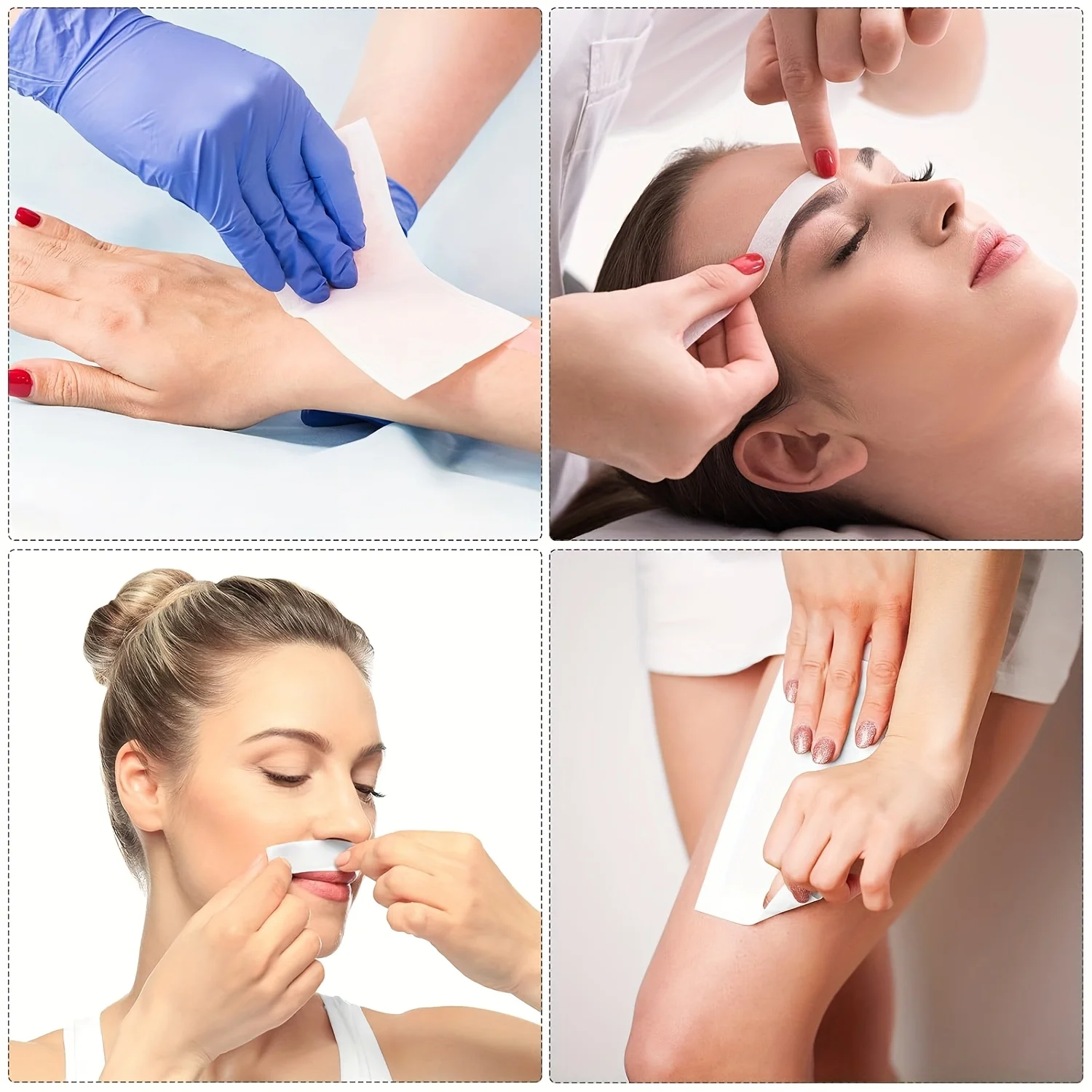 50/100/200pcs Hypoallergenic Non-Woven Waxing Strips - Gentle Facial, Eyebrow, Face, Leg, Body, and Bikini Hair Remover Sheets