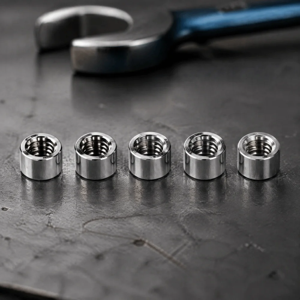 20pcs Female Fully Threaded Round Coupling Nuts M8 Fasteners Threaded Coupling Nuts Stainless Steel Coupling Nut