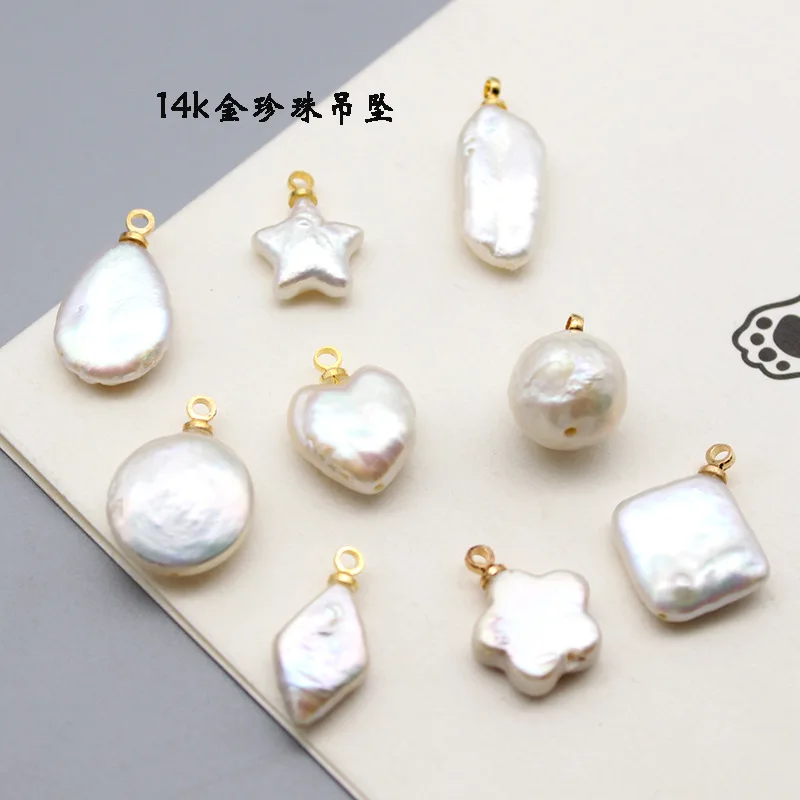 5Pcs/Pack Selected Pearl Pendant Five Pointed Star Heart Baroque Special DIY Earrings Bracelet Pearl Jewelry Accessories