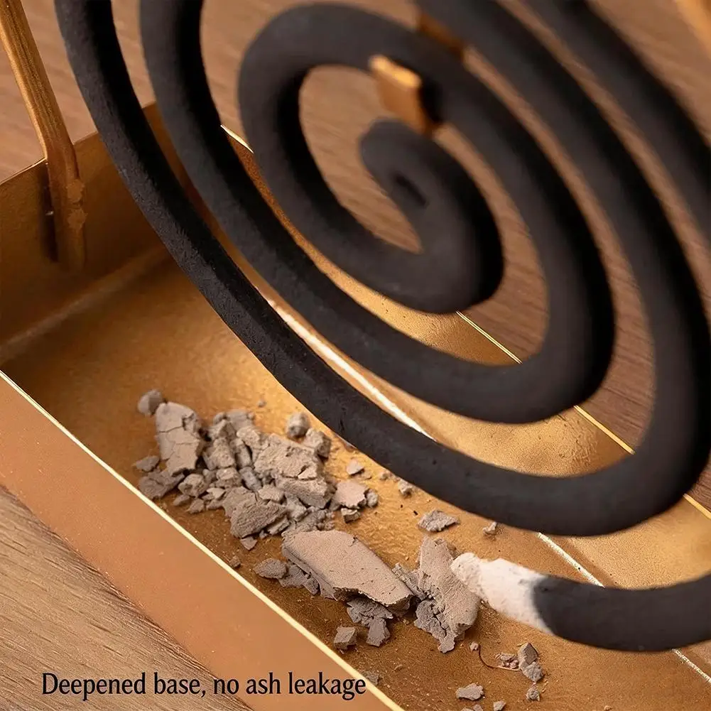 

Держатель для москитных спиралей из углеродистой стали с углубленным основанием для сбора пепла, универсальный дуговой дизайн, подвесной крюк, безопасен для использования в помещении и на улице