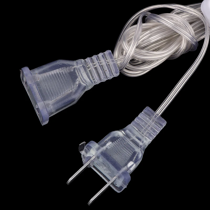 Plug Extender Wire com Switch, UE e EUA Plug, LED String Light, Casamento, Decoração de Natal, Guirlanda de Luzes, 1Pc, 3m