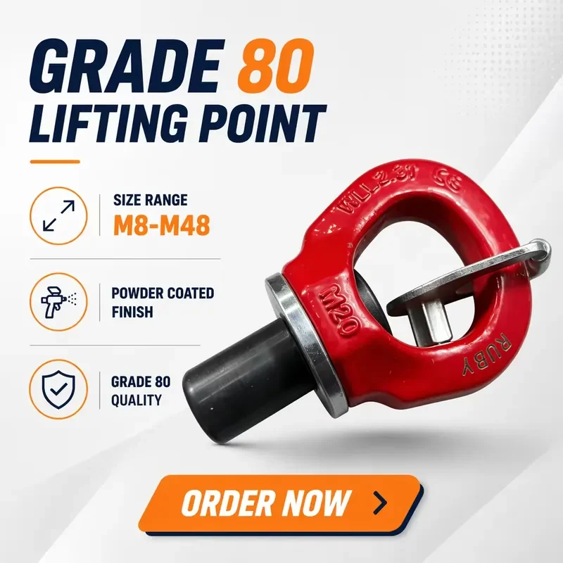 G80 Rotating Lifting Ring Eye Type Heavy Duty Swivel Hoist Ring for Industrial Crane Rigging Hardware Accessories Safe Load
