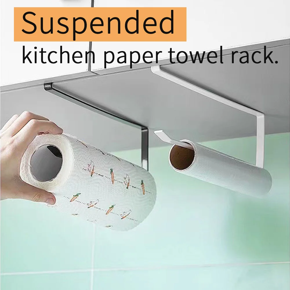 Cabinet-Specific Kitchen Tissue Holder No-Punching Lazy Oiled Paper Cloth Holder Storage Home Decor Roll Paper Holder
