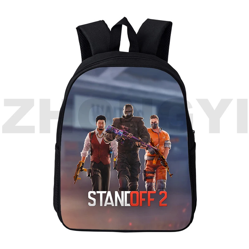 Anime Standoff 2 Backpacks 12/16 Inch School Back Pack for Boys Girls Cartoon Printing Shooting War Game Mochila Mens Bookbag