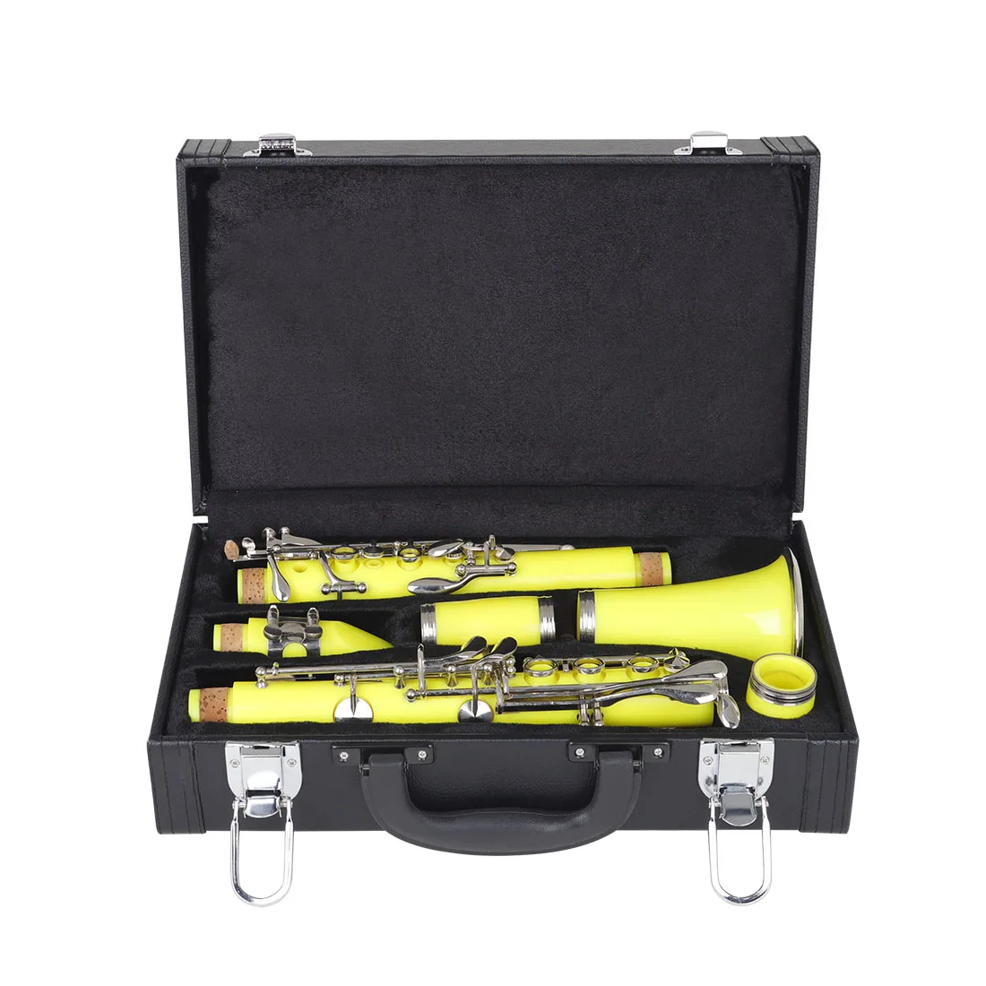 Clarinet Leather Case Black Pipe Storage Case Leather Hand Carrying Box Shockproof Protective Clarinet Woodwind Accessories