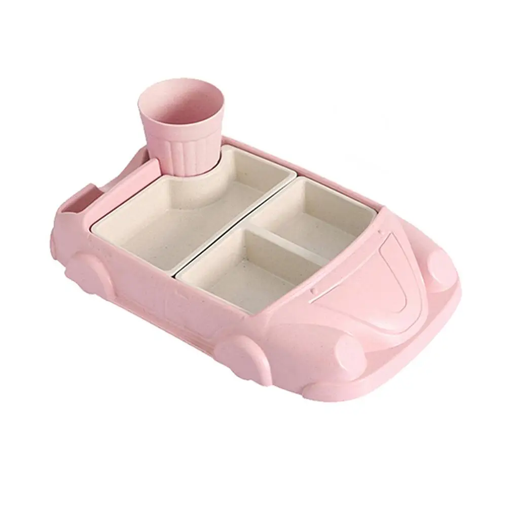 

Car shaped Children Dinner Plates Cup Detachable Baby Dishes Tray Kids Food Meal Set Non Bamboo Fiber