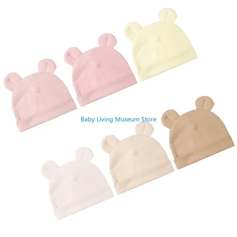 

P31C 6pcs Infant Hats Breathable Cotton Spring Hat Newborn Hospital Hat Suitable for Newborns Aged 0 to 2 Months