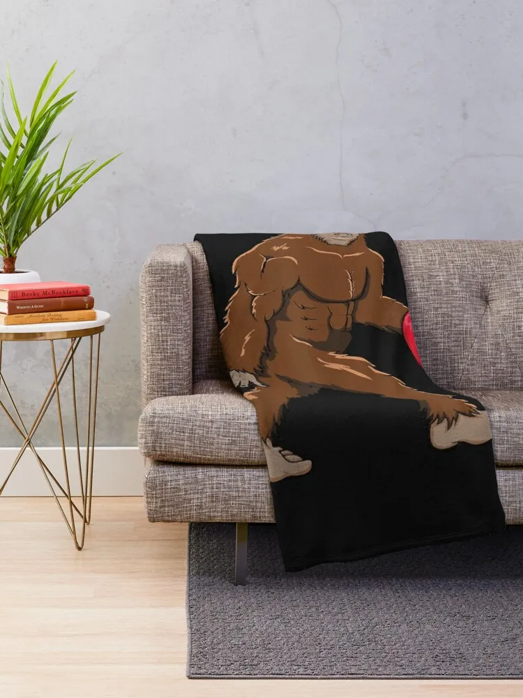 Cute Bigfoot Heart Throw Blanket Thermals For Travel Blankets For Sofas Comforter Hairy Blankets