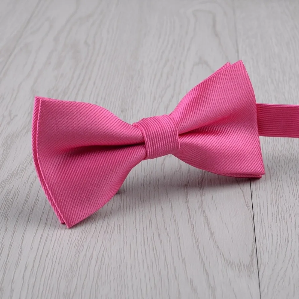 Fashion Solid Color Bowknot Bowtie Satin Adjustable Classic Ties Formal Slim Men Ties Gentleman