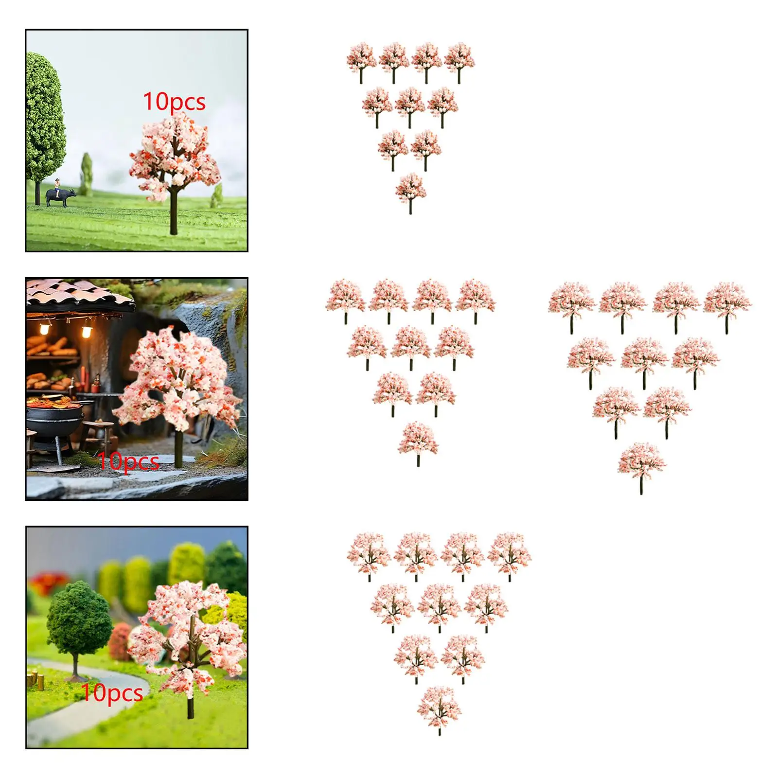

10x Model Trees Scene Making Accessories Layout Railway DIY Crafts Architecture Diorama Hobby Building Sand Table Fake Trees