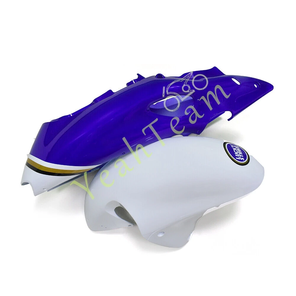 ตัวถังรถ Full Shell Fairing Kit สําหรับ Haysbusa GSX1300R 1997-2007 GSXR1300 1300 CC รถจักรยานยนต์แผง Cowling สีฟ้าสีขาว