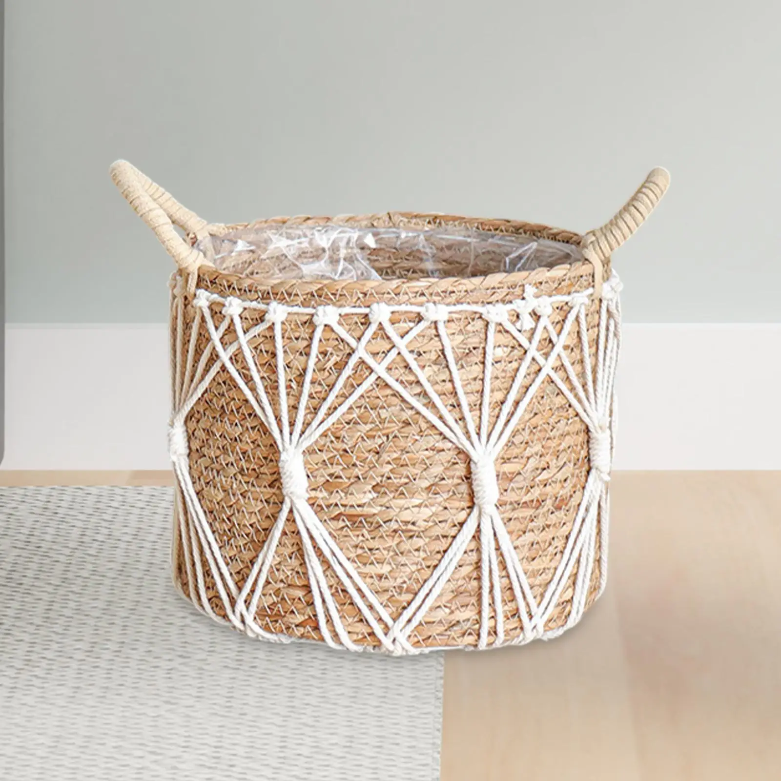 

Тканая корзина для цветов, портативная корзина для плетения травы для цветов в саду на открытом воздухе