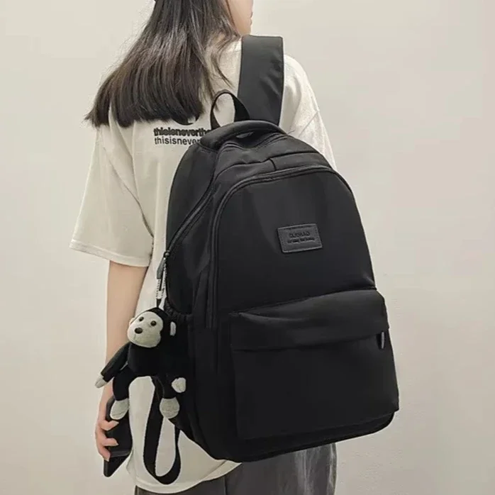 حقيبة ظهر بلون سادة للنساء متعددة الجيوب حقيبة كتب جامعية حقائب ظهر للكمبيوتر المحمول للرجال حقيبة مدرسية للمراهقات حقائب مدرسية للفتيات #3