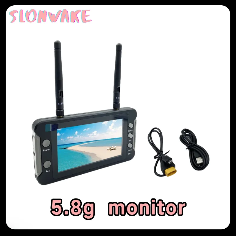 FYS 5,8G FPV-Monitor mit DVR 40CH 4,3 Zoll LCD-Display 16:9 NTSC/PAL Autosuche Videoaufzeichnung für RC Multicopter FPV Drohne