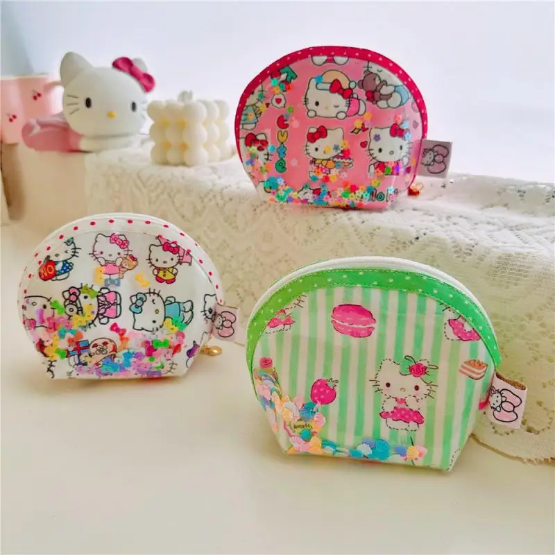 

Kawaii Sanrio Anime Coin Purse Cute Hello Kitty Cartoon Tpu Exquisite and Compact Fresh and Sweet Portable Storage Bag Girl Gift